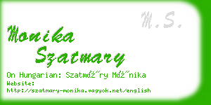 monika szatmary business card